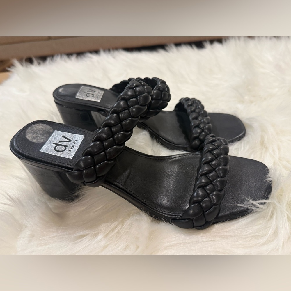 DV by Dolce Vita Black Braided Heeled Sandals